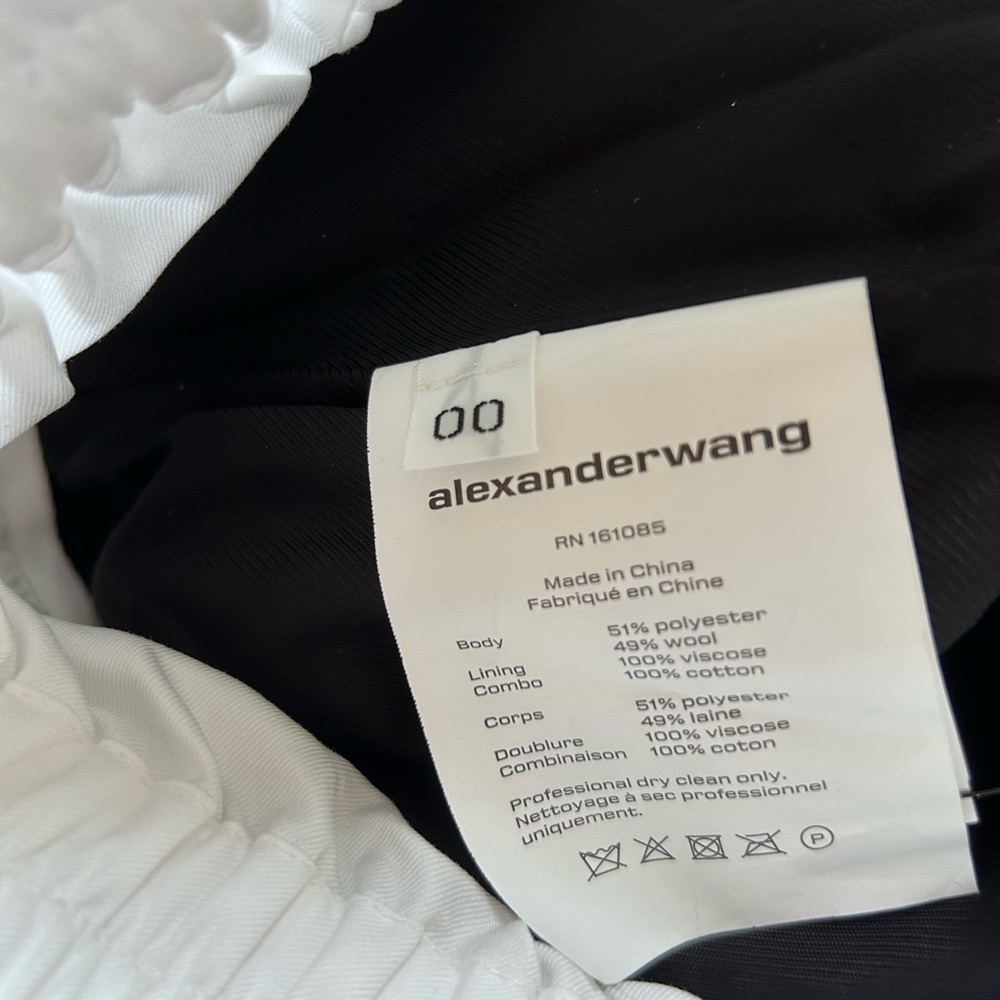 NWOT Alexander Wang Pre Styled Tailored Wool Culottes w/ Exposed Boxer Pants 00 - Picture 12 of 17
